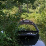 Ein Boot im Fluss Biosphärenreservat Spreewald.